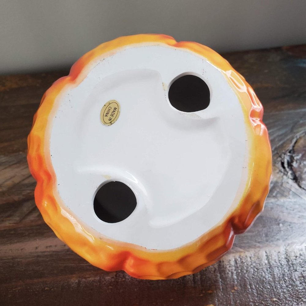 Halloween Black Cat Pumpkin Ceramic Candle Holder - Picture 7 of 8